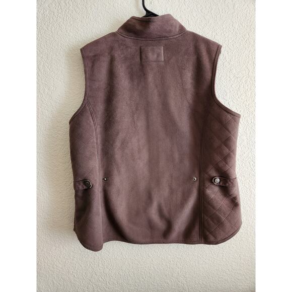 OutBack Trading Co. Brown Insulated Women's Suede Vest Xl - Picture 2 of 10